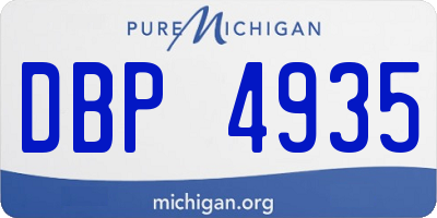 MI license plate DBP4935