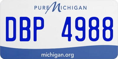MI license plate DBP4988