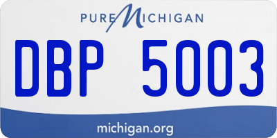 MI license plate DBP5003