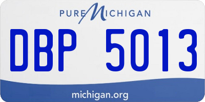 MI license plate DBP5013