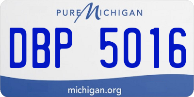 MI license plate DBP5016