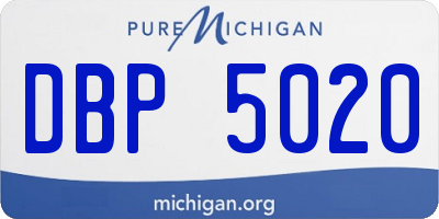MI license plate DBP5020