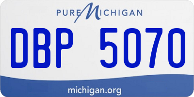 MI license plate DBP5070