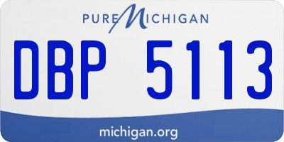 MI license plate DBP5113