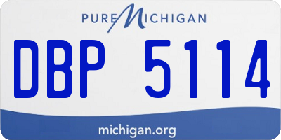 MI license plate DBP5114