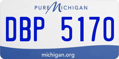 MI license plate DBP5170