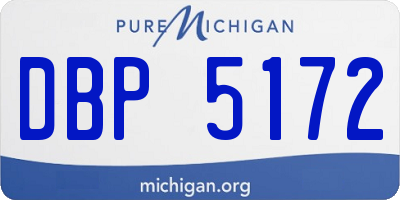 MI license plate DBP5172