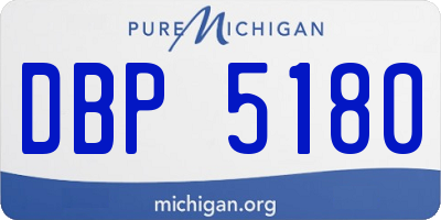 MI license plate DBP5180