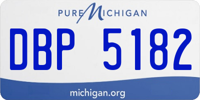 MI license plate DBP5182