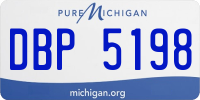 MI license plate DBP5198