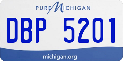 MI license plate DBP5201