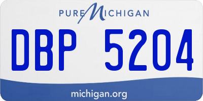 MI license plate DBP5204