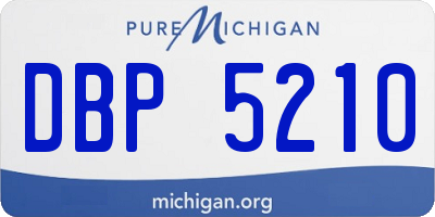 MI license plate DBP5210