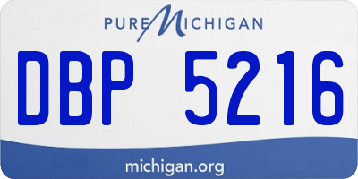 MI license plate DBP5216