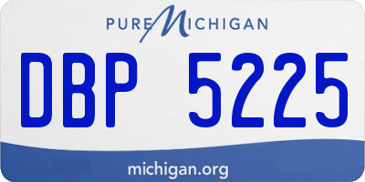 MI license plate DBP5225