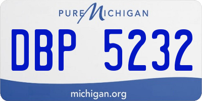 MI license plate DBP5232
