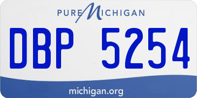 MI license plate DBP5254