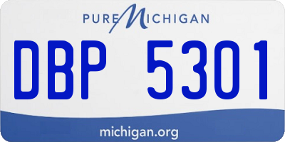 MI license plate DBP5301