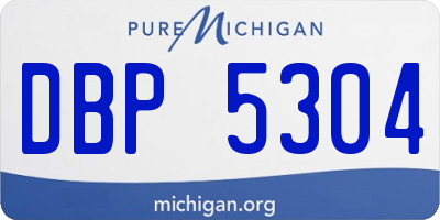 MI license plate DBP5304