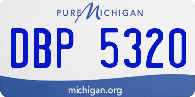 MI license plate DBP5320