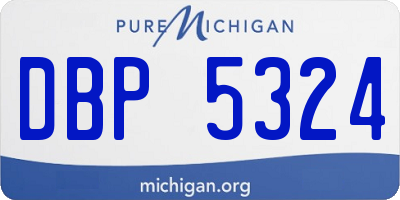 MI license plate DBP5324
