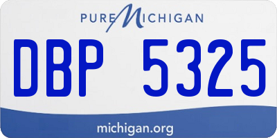 MI license plate DBP5325
