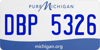 MI license plate DBP5326