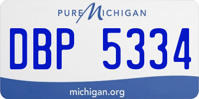 MI license plate DBP5334