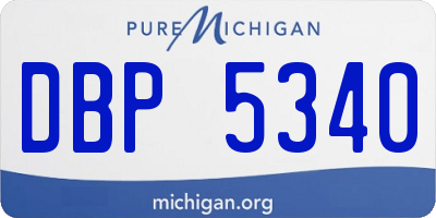 MI license plate DBP5340