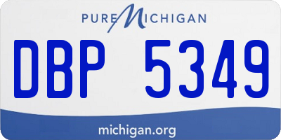 MI license plate DBP5349