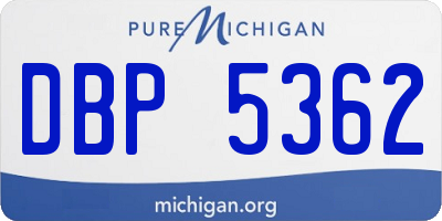 MI license plate DBP5362