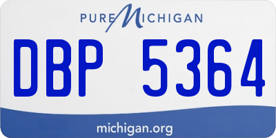 MI license plate DBP5364