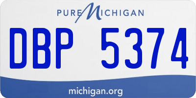 MI license plate DBP5374