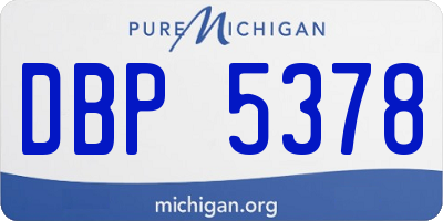 MI license plate DBP5378