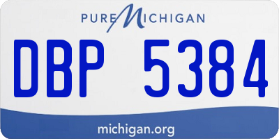 MI license plate DBP5384