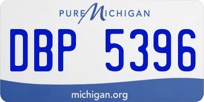 MI license plate DBP5396