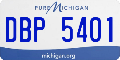 MI license plate DBP5401