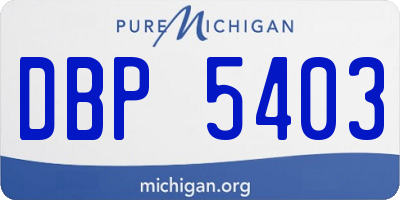 MI license plate DBP5403