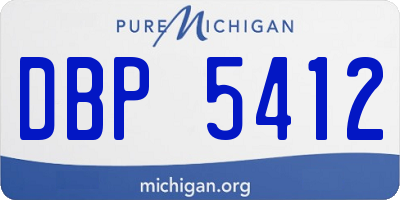 MI license plate DBP5412