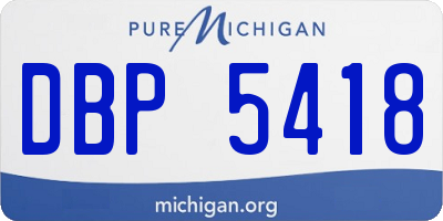 MI license plate DBP5418