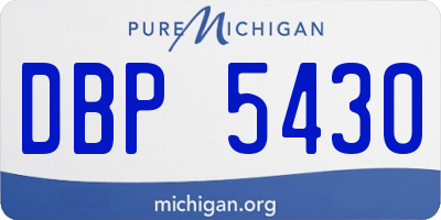 MI license plate DBP5430