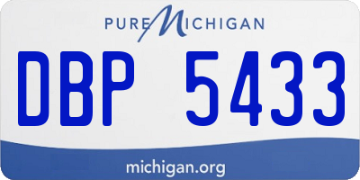 MI license plate DBP5433