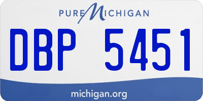 MI license plate DBP5451