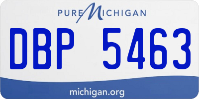 MI license plate DBP5463
