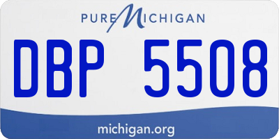 MI license plate DBP5508
