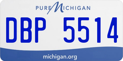 MI license plate DBP5514