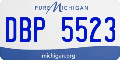 MI license plate DBP5523