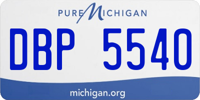 MI license plate DBP5540