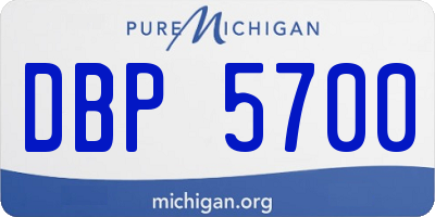 MI license plate DBP5700