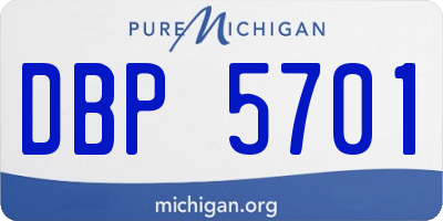 MI license plate DBP5701